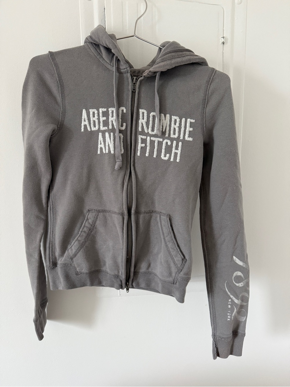 Abercrombie & Fitch Vintage Gray Zip Hoodie